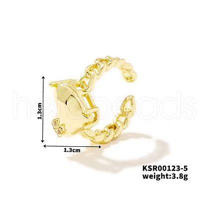 Chic Geometric Brass Ring YF4313-5-1