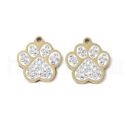 201 Stainless Steel Rhinestone Pendants STAS-V005-05G-02-1