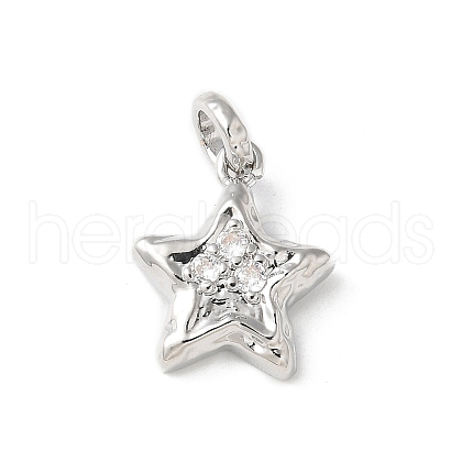 Brass Micro Pave Cubic Zirconia Pendants KK-P290-44B-P-1