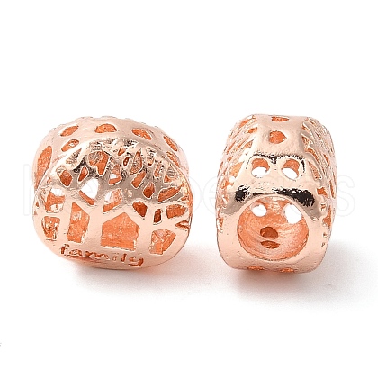 Rack Plating Alloy European Beads PALLOY-S189-08RG-1