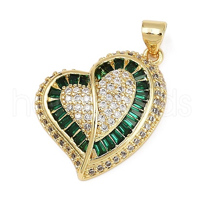Brass Micro Pave Cubic Zirconia Pendants KK-S526-15G-B-1