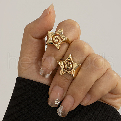 Star Alloy Adjustable Cuff Rings FS-WGD4FE5-14-1