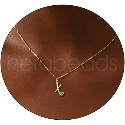 Fashionable Brass Letter Heart Pendant Necklaces for Women FS-WGD0E1D-24-1
