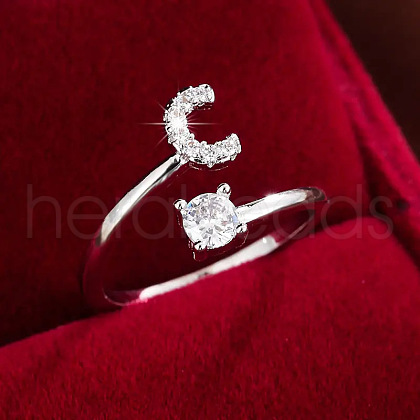 Brass & Cubic Zirconia Cuff Rings WG53F6D-03-1