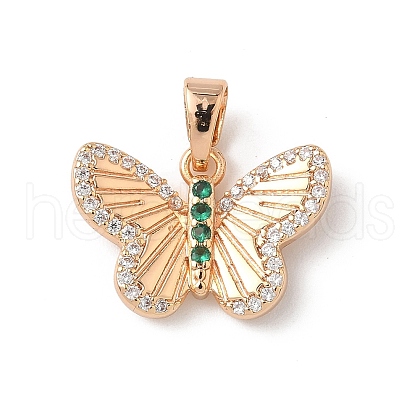 Brass Micro Pave Cubic Zirconia Pendants KK-D369-05G-1