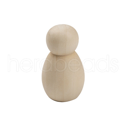 Unfinished Blank Wooden Dolls Sculpture PW-WGE1180-01-1