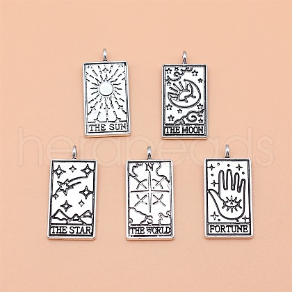 5Pcs 5 Style Tibetan Style Alloy Pendants PW-WG23267-01-1