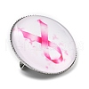Breast Cancer Awareness Ribbon Glass Brooches JEWB-L019-01C-2