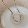 Natural Shell Initial Pendant Glass Beaded Pendant Necklaces FS-WG76541-22-1