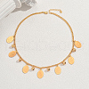 Elegant Brass Geometric Oval Flower Bib Necklaces for Women's Daily Parties Gathering BW2179-5
