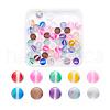 50Pcs 10 Colors Synthetic Moonstone Beads Strands G-YW0001-07-1