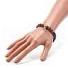 Reiki Natural Labradorite & Wenge Wood Beads Stretch Bracelet BJEW-JB06896-02-3
