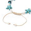 Synthetic Turquoise Beads Braided Bracelets for Men Women BJEW-JB11993-02-4