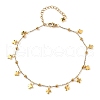 304 Stainless Steel Cable Chain Cross Tassel Anklets for Women AJEW-AN00676-2
