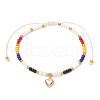 Adjustable Glass Seed Round Beaded Braided Bracelets BJEW-MZ00187-02-2