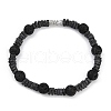 Natural Lava Rock Beaded Bracelets for Women Men BJEW-F480-01-1