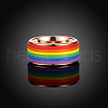 Fashionable 316L Titanium Steel Rainbow Wide Band Rings RJEW-BB07180-9C-3