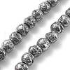 Electroplated Natural Lava Rock Beads Strands G-A251-E01-01J-2