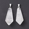 Natural Quartz Crystal Pointed Pendants G-I314-02P-20-2