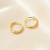 Elegant Brass Clear Cubic Zirconia Hoop Earrings GX1044-1-2