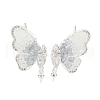 Brass with Enamel with Cubic Zirconia with Crystal Stud Earring with 925 Sterling Silver Pins KK-Q820-07S-1