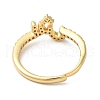 Rack Plating Brass Cubic Zirconia Arabic Letters Adjustable Rings for Women RJEW-S407-10G-12-3