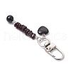 Heart Round Natural Obsidian Pendant Decorations HJEW-JM03194-01-4