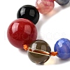 Natural Mixed Stone & Glass Round Beads Strands G-C188-01-3