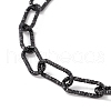 304 Stainless Steel Textured Paperclip Chains Necklace for Women NJEW-P263-02EB-2