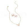 Butterfly Acrylic Rhinestone with Iron Pendant Necklaces & Stud Earrings Sets for Women WGFFCAF-06-4