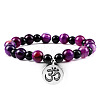 Yoga Natural Dyed Purple Banded Agate Round Beads Charm Bracelets HP5240-7-1