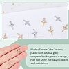SUPERFINDINGS 8Pcs 2 Colors Brass Micro Pave Cubic Zirconia Pendants KK-FH0007-90-3