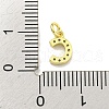 Letter Brass Micro Pave Clear Cubic Zirconia Pendants KK-K354-06G-C-3