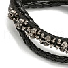 PU Imitation Leather Braided Cord Bracelets BJEW-P329-02B-AS-2