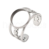 304 Stainless Steel Cuff Ring Components STAS-V012-01B-P-1