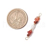 Natural Carnelian Chip & Natural Cultured Freshwater Pearl Rice Beaded Connector Charms PALLOY-JF03707-01-2