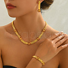 Vintage Design Iron Pave Cubic Zirconia Chain Bracelets & Earrings & Necklaces Set for Women's Party CO0564-3