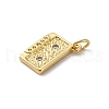 Brass Micro Pave Cubic Zirconia Pendants KK-P308-34G-2