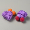 Woolen Crochet Mini Hat with Double Pom Pom Ball DIY-WH0032-56D-2