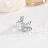 Brass Micro Pave Clear Cubic Zirconia Cuff Rings FS-WG4832E-23-1