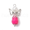Teardrop Shape Angel with ABS Plastic Imitation Pearl Pendants PALLOY-JF03686-3