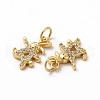 Rack Plating Brass Micro Pave Cubic Zirconia Charms ZIRC-K890-08G-3