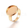Ion Plating(IP) Adjustable 201 Stainless Steel Finger Rings Components STAS-G187-01G-14mm-2