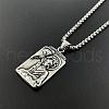 Vintage Stainless Steel Dual-sided Buddha Pendant Necklaces GQ0309-3