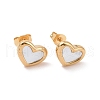Heart 304 Stainless Steel Shell Stud Earrings STAS-D188-10-4