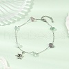 Natural Fluorite Chip Bead Chain Anklets AJEW-AN00671-02-1