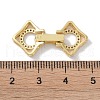Rack Plating Brass Micro Pave Clear Cubic Zirconia Fold Over Clasps KK-NH0002-03C-G-3