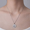201 Stainless Steel Holllow Leaf Pendant Necklace NJEW-OY001-24-2