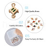 Cheriswelry 20Pcs 10 Styles Brass Cubic Zirconia & Glass Connector Charms KK-CW0001-06-5