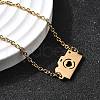 201 Stainless Steel Camera with Heart Link Bracelets BJEW-B128-04G-2